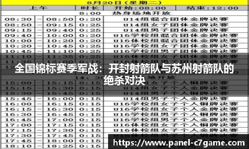 全国锦标赛季军战：开封射箭队与苏州射箭队的绝杀对决